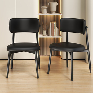 เก้าอี้รับประทานอาหารหุ้มเบาะสไตล์โมเดิร์นมินิมอลสำหรับห้องนั่งเล่นและห้องรับประทานอาหาร - Product Image 2