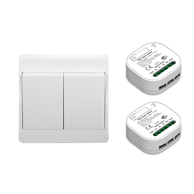 QX-301 Google Home Assistant Intelligent Alexa Voice Control 2gang 2 Receiver Tuya Smart Wifi Kinetic Wireless Switch
