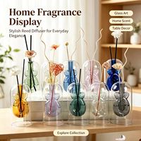 Ensemble cadeau de diffuseurs minimalistes en verre borosilicate transparent en forme de gourde, de luxe pour la maison