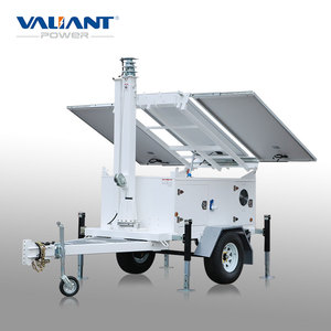 Système de générateur solaire hybride de conception nouvelle, mobile, sur remorque, DC24V, avec mât de levage réglable - Product Image 4