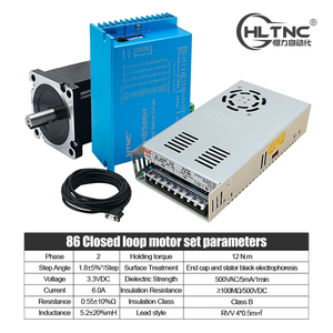 Moteur pas à pas HLTNC Nema 34 à boucle fermée 4,5 Nm 8,5 Nm 12 Nm avec <span class=keywords><strong>driver</strong></span> servo hybride HBS86H 400 W 60 V et alimentation pour routeur CNC - Product Image 1