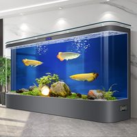 Aquarium extra-large en verre écologique pour poissons rouges - Modèle sur pied avec filtration arrière et oxygénation intégrée