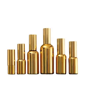 RUIPACK OEM 5ml 10ml 150ml 20ml 30ml 50ml 100ml lucido oro lucido UV vetro rivestito di olio essenziale bottiglia di profumo spruzzatore bottiglie di vetro