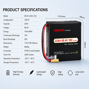공장 공급 22000mAh 68.4V 10C 리튬 폴리머 배터리, 화재 진압, 공공 안전, 응급 구조대, 구조 드론용 - Product Image 5
