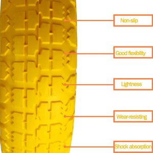 HKT1019 Amarillo 10 "Neumáticos sin planos Ruedas de neumáticos de goma sólida 4,10/3,50-4 Ruedas de neumáticos sin aire para <span class=keywords><strong>carretilla</strong></span> de mano - Product Image 4