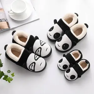 Dropshipping Super Warm Animal Shape Plush Dog Indoor Slippers Winter Kids Boys Slippers