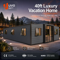 Maison conteneur pliable UVO 40FT : 740 pieds carrés Maison de vacances de luxe |   Cabine portable certifiée CE, IBC et AS/NZS
