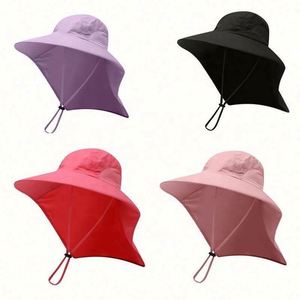 หมวกกันแดดแฟชั่นกลางแจ้ง หมวกผู้หญิง หมวกคลุมคอ หมวกชาวประมง - Product Image 3