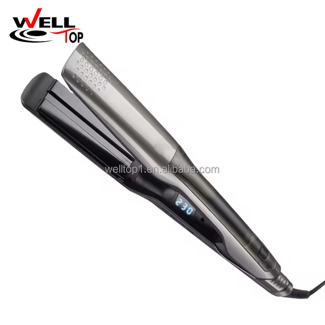 Professional Ceramic Coating Steam Hair Straightener Fast Heating Flat Iron Plancha Para Cabello with LED Temperature Display