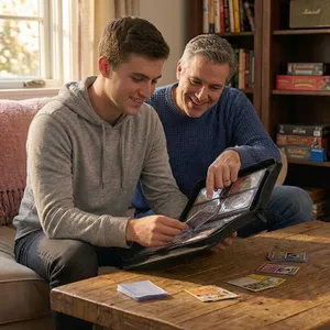 <span class=keywords><strong>Classeur</strong></span> de cartes à collectionner haut de gamme personnalisé, étanche, à 4 pochettes, pour le rangement de collections de cartes TCG - Product Image 6