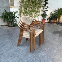Chaise de salle à manger d'extérieur légère, confortable, imperméable et écologique en rotin plastique, fauteuil moderne pour jardin, patio, balcon