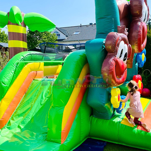 Castillo inflable con tobogán de mono para niños, casa de brinco comercial con temática de jungla. - Product Image 3