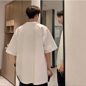 Camiseta Deportiva de Manga Corta para Hombre, Estilo Jersey, Cuello Redondo, Estampado, Ajuste Holgado, Antibolitas, Combinable con Todo, Moderna, Lisa - Product Image 4