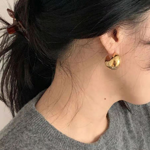 JOOLIM Jewelry PVD Gold Plated Hollow <strong>Chunky</strong> Stainless Steel Hoop <strong>Earring</strong> for Women - Product Image 4