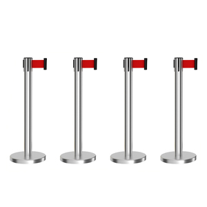 Barriera di controllo folla in metallo argentato con nastro retrattile per centri commerciali, banche, aeroporti, hotel ed eventi 2m 3m 5m - Product Image 1