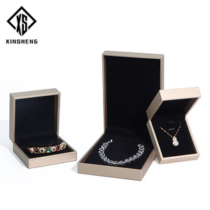 Bán buôn cao cấp chải da hộp đồ trang sức, dây chuyền dài, nhẫn, mặt dây chuyền, Nhung đồ trang sức bao bì hộp - Product Image 3