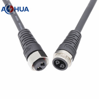 Rondelle murale LED pour éclairage étanche Câble moulé M19 300V 25/16/12A Connecteur métallique pré-câblé 2 3 4Pin Led Wire Connector