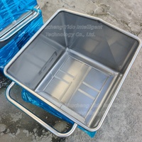 Chariot à viande en acier inoxydable 100L/200L/300L pour chariot élévateur, bacs Euro et conteneurs Euro pour chariot alimentaire