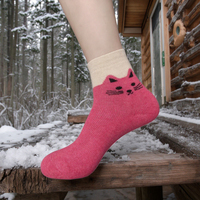 Chaussettes d'hiver chaudes en laine pour femmes, motif animalier, tricot épaissi, style nordique, douces et confortables, pour la cabane
