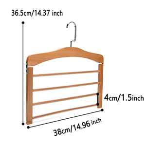 <strong>Solid</strong> Wood Pants <strong>Rack</strong> Multi-Layer Household Boutique Clothes Hanging Living Room Suitable Hangers Non Slip Wood Hanger for Hijab - Product Image 3