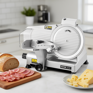 Trancheuse électrique Vevor 10 pouces 180W en acier inoxydable pour couper la viande, le fromage et le pain - Product Image 2