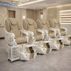 Equipamento para Salão de Beleza, Cadeira de Pedicure de Alto Padrão com Massagem nas Costas e Bacia de Spa para Pés em Vidro - Product Image 1
