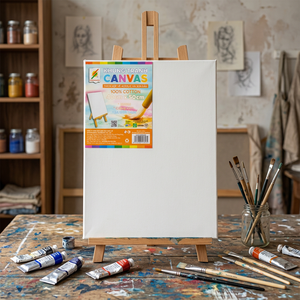 Lienzo de Algodón 100% Estirado para Pintura, 40x50cm, Blanco, Material de Arte para Acrílico y Óleo - Product Image 1