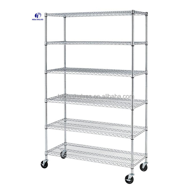Chrome Shelving Unit Adjustable Heavy Duty Chrome 6 Tiers Wire Shelving Unit Chrome Storage Shelves Racking