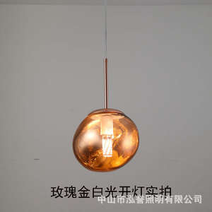 Lampe suspendue en verre moderne, couleur or, luminaire LED pour la maison, plafonnier pour salon, chambre à coucher, Restaurant - Product Image 2