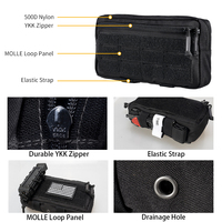 IDOGEAR – accessoires d'outils utilitaires à double fermeture éclair, sac multifonction EDC en Nylon 500D, pochette tactique Molle pour gilet tactique
