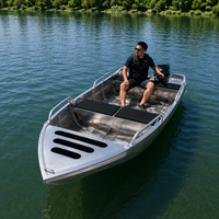 Petit bateau de pêche en aluminium soudé, prix de gros usine, bateau en aluminium robuste pour la pêche en rivière, lac et mer