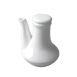 Ceramic Soy Bottle White Porcelain Oil Jar White Soy Sauce Jar Ceramic Soy Sauce Dispenser Simply Designed Porcelain 130ml Spice