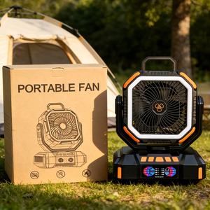 Factory Direct Wholesale 20000mAh Portable Camping <b>Fan</b> with 3 Level LED Light 4 Speed Rotatable Tent Outdoor <b>Fan</b> - Product Image 3