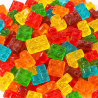 Bonbons comestibles halal pour enfants, bonbons chinois personnalisés, bonbons gélifiés bon marché en forme de lettres
