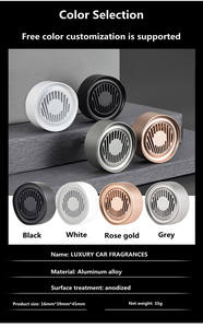 Rafraîchisseur d'air rose de luxe sur mesure OEM diffuseur de parfum à ondes solides longue durée désodorisant de voiture Premium boîte-cadeau en métal - Product Image 6