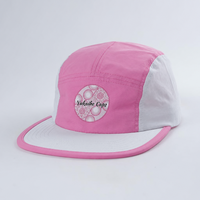 Casquette à 5 panneaux Matériau en nylon Couleur rose Extérieur Sport Casquette de camp Chapeau de course Imperméable à l'eau Personnalisé Séchage rapide Camp Camper Chapeau à cinq panneaux