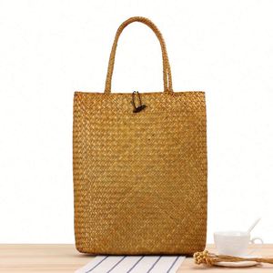 Sac à main en paille naturelle à bandoulière pour femme, style pastoral, idéal pour les vacances d'été 2024, sac de plage pour femme - Product Image 3