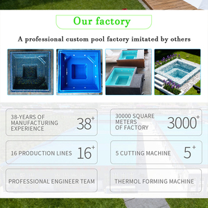 สระว่ายน้ำสปาขนาดเล็ก 2 เมตร 8 ฟุต พร้อมระบบน้ำวนและระบบน้ำไหลล้น สำหรับใช้งานกลางแจ้ง ทำจากไฟเบอร์กลาส แบบฝังดิน - Product Image 2