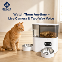 Fontaine à eau moderne pour chat en acier inoxydable et distributeur de nourriture pour animaux de compagnie avec caméra WiFi, contrôle par application Tuya, capacité de 8 L pour chiens et chats