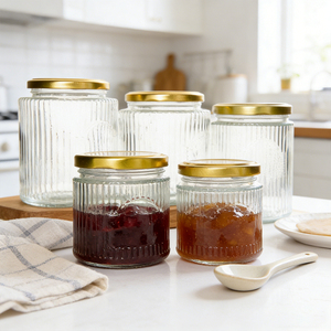 Grande Barattolo in Vetro Ermetico con Coperchio in Metallo <span class=keywords><strong>per</strong></span> Conservazione <span class=keywords><strong>Alimenti</strong></span> Confezionato in Cartone - Product Image 1
