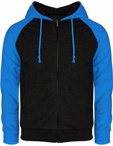 Sudadera con capucha y cremallera completa de manga raglán con logotipo personalizado, forro polar, unisex, estilo casual de invierno - Product Image 1