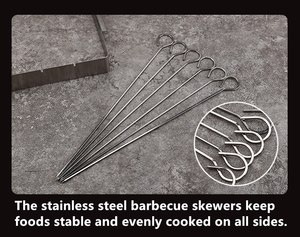 Juego de 6 uds de acero inoxidable para barbacoa Shish Kabob, parrilla plegable y pinchos giratorios para <span class=keywords><strong>Kebab</strong></span>, soporte Universal para barbacoa de estilo Simple - Product Image 5