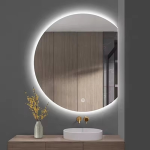 FULLSUMMER <span class=keywords><strong>miroir</strong></span> demi-rond personnalisé hôtel salle de bain vanité Led rétro-éclairé désembueur intelligent demi-lune miroirs de bain - Product Image 5