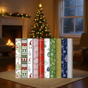 Classic Christmas Wrapping Paper 2mx70cm Roll Set Holiday Gift <b>Wrap</b> for Festive Season - Product Image 3
