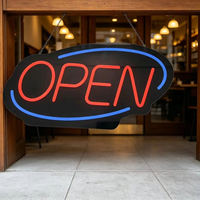 Letrero LED comercial doble con contorno de neón para negocios, letrero LED colgante para escaparates de restaurantes y tiendas