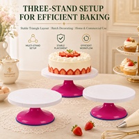 Gâteau d'anniversaire ensemble de bricolage Table de montage plateau tournant support de support de gâteau outils de cuisson en plastique