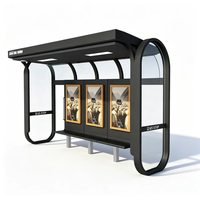 Abri d'attente pour bus en acier inoxydable à faible coût d'entretien - Boîtes lumineuses publicitaires roulantes double ou triple face