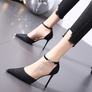 Sandales à talon aiguille fines et élégantes à bout pointu, style français, avec bride cheville, polyvalentes, pour femme, idéales pour le quotidien et les soirées, collection 2026 - Product Image 2