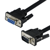 Kabel VGA DB9 Pria Wanita Berlapis Emas Tembaga Murni Kustom, Resolusi 8k untuk Aplikasi Komputer Industri Kombinasi