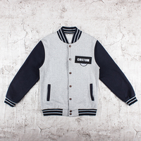 Logo personnalisé Veste de baseball de campus de haute qualité en coton à rayures avec broderie en patchwork pour hommes